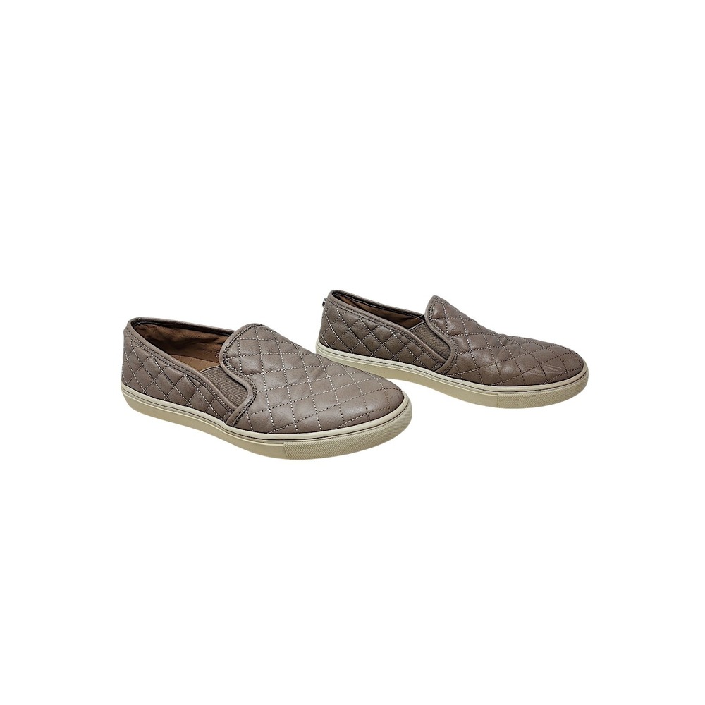 Steve Madden Sneakers 9 Women ECENTRCQ‎ Taupe Quilted Slip On Casual Shoes Comfy